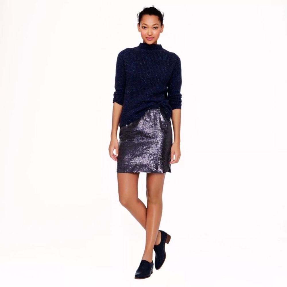 J. Crew Shirttail mini in sequins - size 4